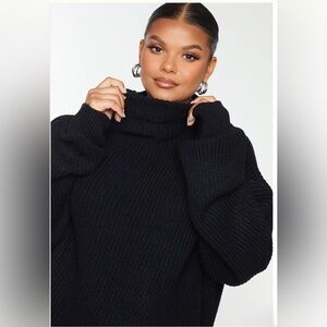 PLUS BLACK HIGH NECK SWEATER